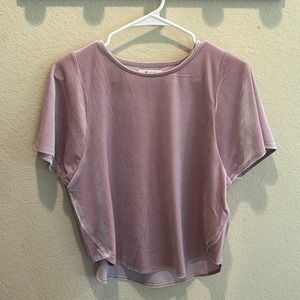 Madewell Velvet Pink/Mauve Flutter Sleeve Top X-Small
